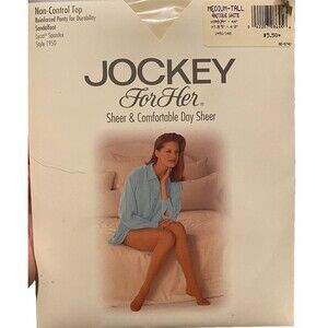 Vintage Jockey For Her Sheer & Comfortable Day Sheer. Medium Tall. Antique White
